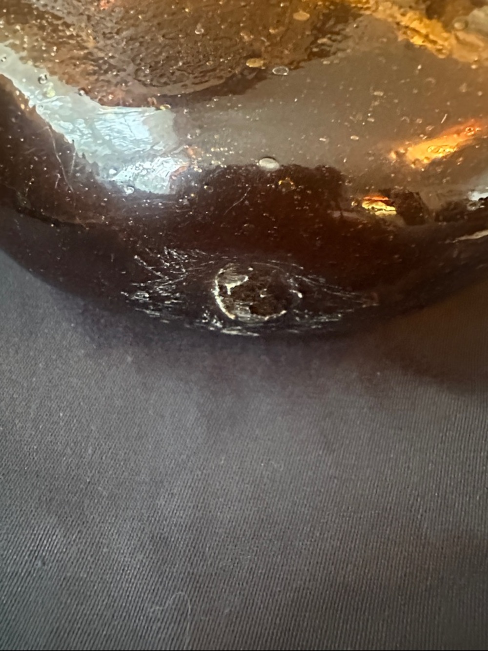 Handblown Amber Vintage hanging wall art/vase - Picture 3 of 7